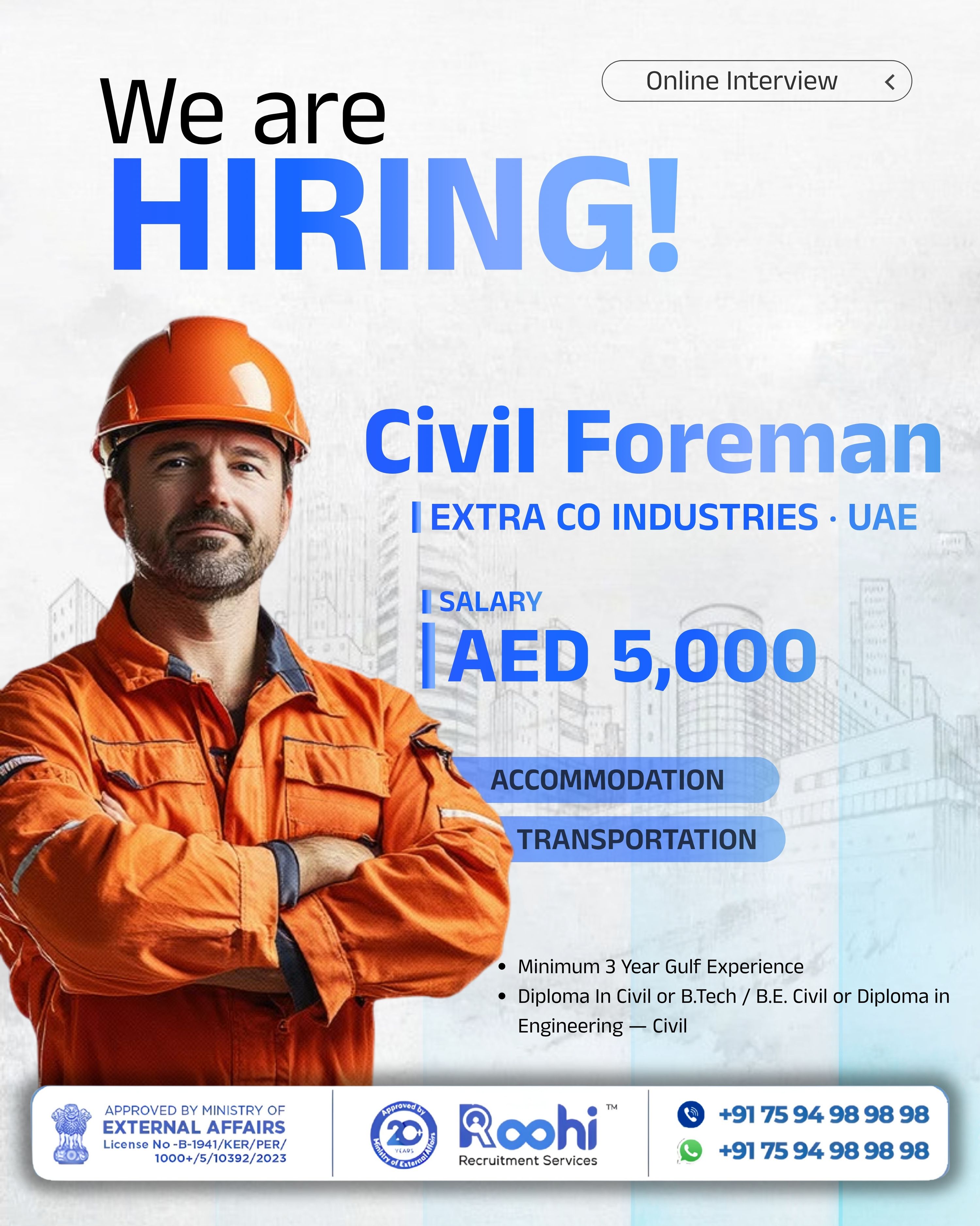 Civil Foreman — EXTRA CO INDUSTRIES