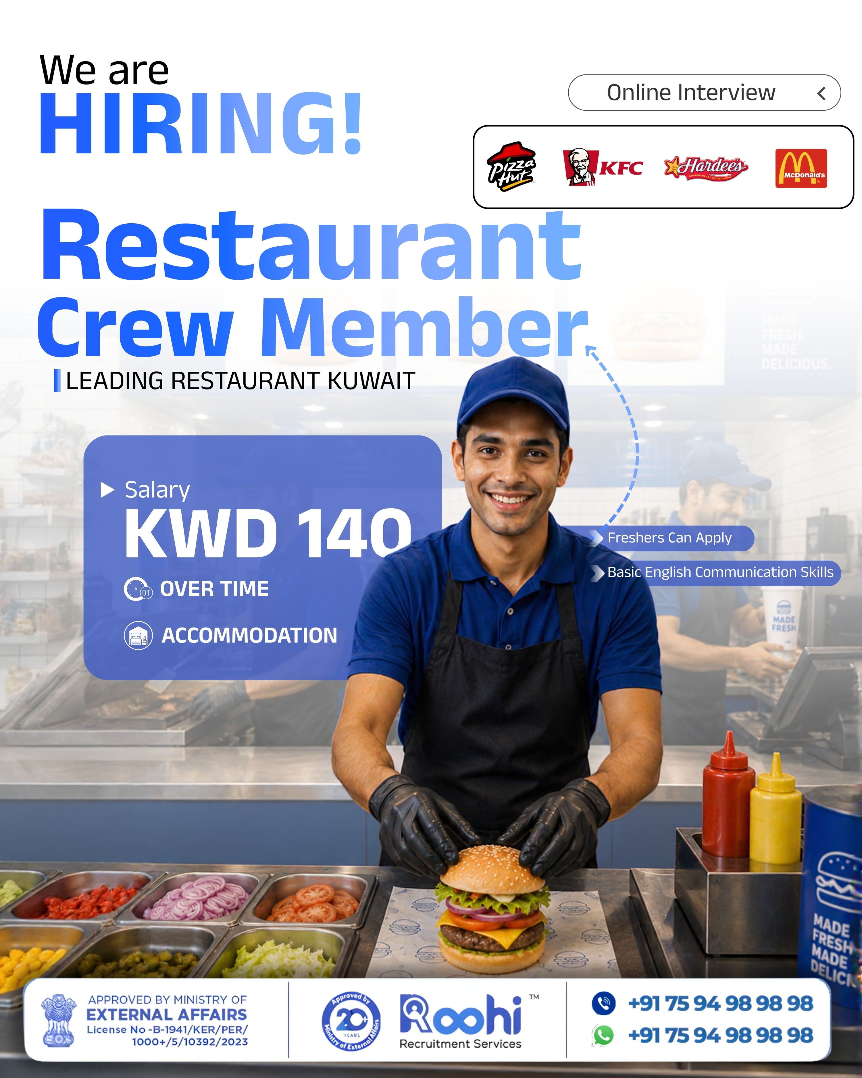 Restaurant crew Member — CHECK IN BURGER